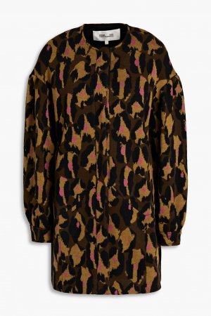 Пальто Carmella жаккардовой вязки из смесовой шерсти DIANE VON FURSTENBERG, зеленый Furstenberg