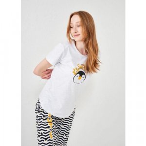 Пижама , размер 44/46, серый, желтый Relax Mode. Цвет: серый/желтый/белый
