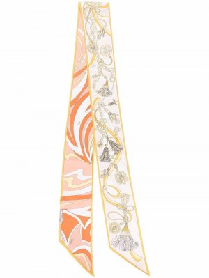 Шелковая шаль Nappine с принтом Nuages Emilio Pucci. Цвет: желтый