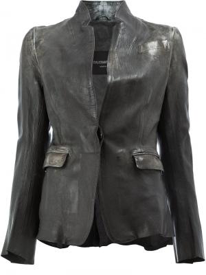 Приталенная куртка с деформированным эффектом Numero 10. Цвет: чёрный