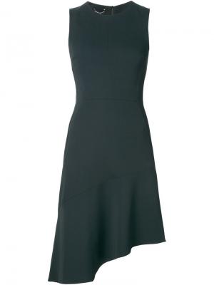 Приталенное платье с асимметричным подолом Narciso Rodriguez. Цвет: зелёный
