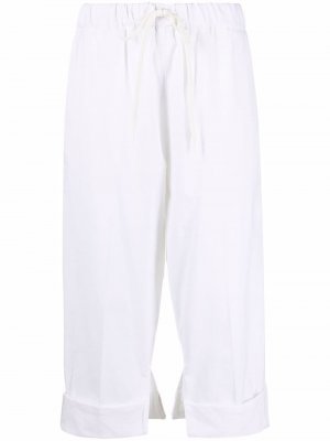 Укороченные брюки с разрезами MM6 Maison Margiela. Цвет: белый