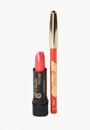 Набор для макияжа губ Chatte Noire Карандаш + Помада №7, 5,75. Цвет: красный