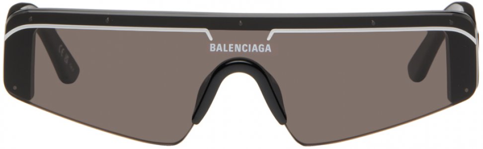 Черные лыжные прямоугольные солнцезащитные очки , цвет Black Balenciaga