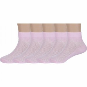 Носки 5 пар, размер 24, розовый RuSocks. Цвет: розовый/светло-розовый