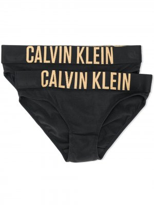 Комплект из двух трусов-брифов с логотипом Calvin Klein Kids. Цвет: черный