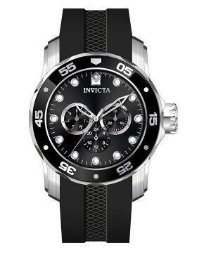 Invicta Pro Diver Scuba GMT Силиконовый ремешок Кварцевые мужские часы с черным циферблатом INV45721 100M
