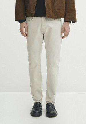 Джинсы зауженного кроя , светло-коричневые Massimo Dutti