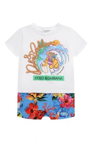 Хлопковый песочник Dolce & Gabbana. Цвет: разноцветный