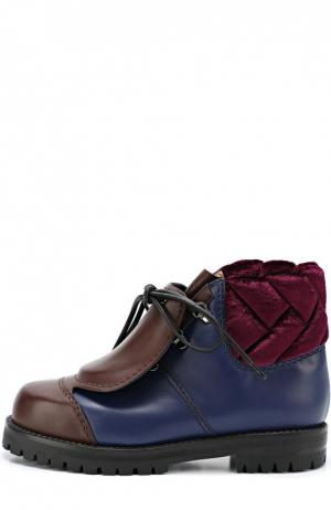 Кожаные ботинки со скрытой шнуровкой Marco de Vincenzo. Цвет: фиолетовый