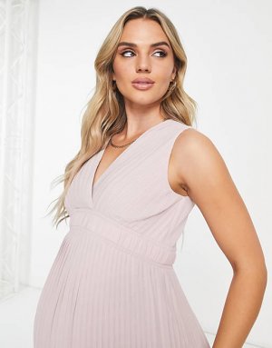 Платье макси со складками на поясе для беременных TFNC