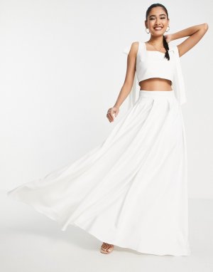 Броская свадебная юбка макси цвета слоновой кости от комплекта -Белый True Violet
