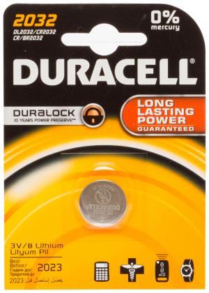 Батарейка литиевая CR2032 BL1 Duracell. Цвет: серый