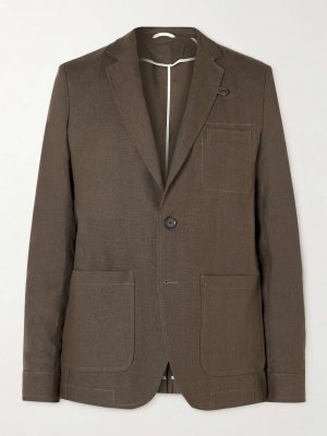 Неструктурированный льняной пиджак obald OLIVER SPENCER, коричневый Spencer