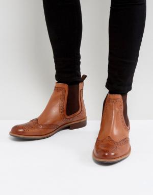 Светло-коричневые кожаные ботинки челси Silver Street. Цвет: рыжий