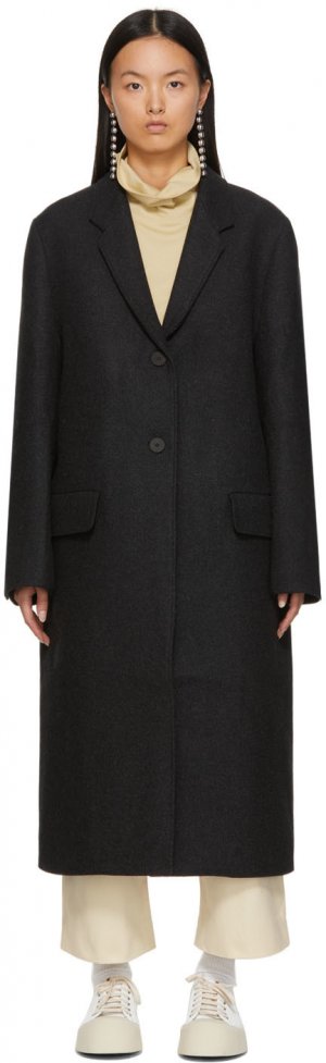 Серое шерстяное пальто Mari в строгом стиле Studio Nicholson