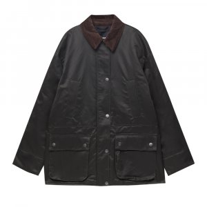 Куртка Waxed Corduroy Collar, темный хаки Pull&Bear