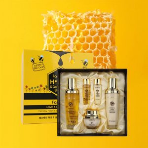 Honey & Gold Essential Skin Care 3Set (Тоник + эмульсия крем против старения) FARM STAY