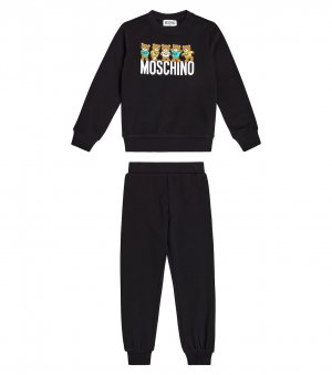 Хлопковый свитшот и спортивные штаны Teddy Bear , черный Moschino
