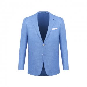Пиджак из кашемира и шелка Kiton. Цвет: голубой