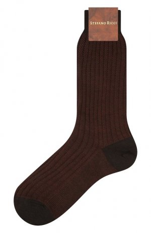 Носки из шерсти и хлопка Stefano Ricci. Цвет: коричневый
