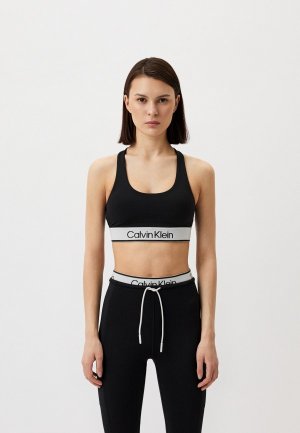 Топ спортивный Calvin Klein Performance WO  - Sports Bra Medium Support. Цвет: черный