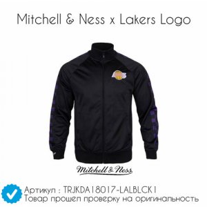 Олимпийка  Logo, размер L, черный, белый Mitchell & Ness. Цвет: фиолетовый/черный/желтый/оранжевый/белый