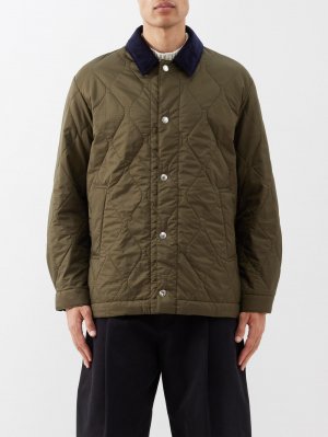 Объемная куртка из ткани рипстоп с вельветовым воротником , зеленый Mackintosh