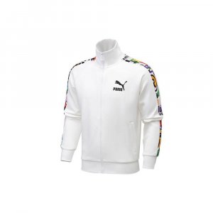 PUMA T7 Casual Stand Collar Track Jacket Sweatshirt Men White 531290-02