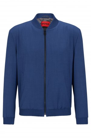 Жакет Slim-Fit Jacket In Performance-Stretch Mohair-Look Fabric, темно-синий Hugo Boss
