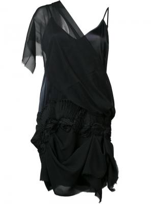 Платье с прозрачным рукавом Loyd/Ford. Цвет: чёрный
