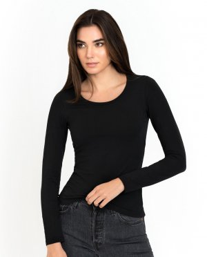 Женская футболка из органического хлопка с короткими рукавами и круглым вырезом , черный Bread & Boxers. Цвет: черный