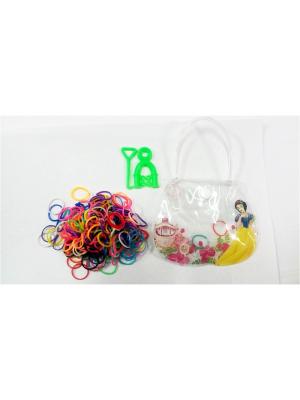Резиночки для плетения в сумочке (300 шт. 2 инструмента) MSN TOYS. Цвет: белый, синий, зеленый, розовый, желтый