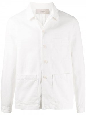 Короткая куртка-рубашка Maison Flaneur. Цвет: белый