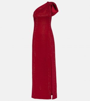 Платье на одно плечо, украшенное бриллиантами , красный Roland Mouret