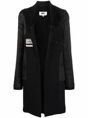 Пальто миди с нашивкой-логотипом MM6 Maison Margiela. Цвет: черный