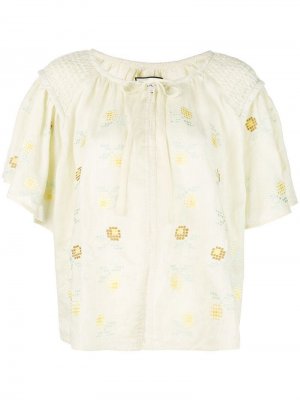 Рубашка с цветочной вышивкой Innika Choo. Цвет: желтый