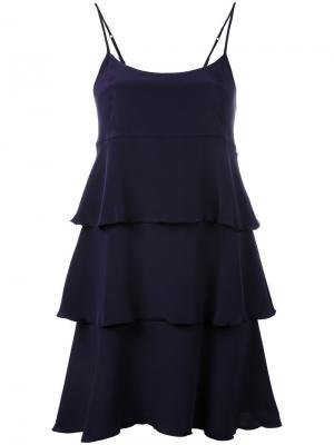 Многоярусное платье-комбинация Pascal Millet. Цвет: синий