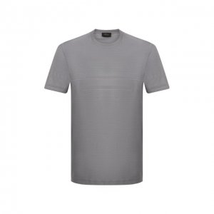 Хлопковая футболка Brioni. Цвет: серый