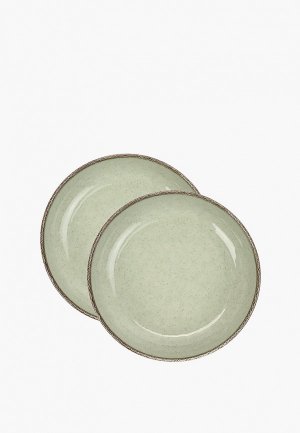 Набор тарелок 21maison. Цвет: зеленый