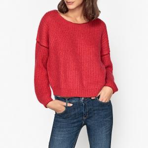 Пуловер с круглым вырезом из плотного трикотажа IKKS. Цвет: красный