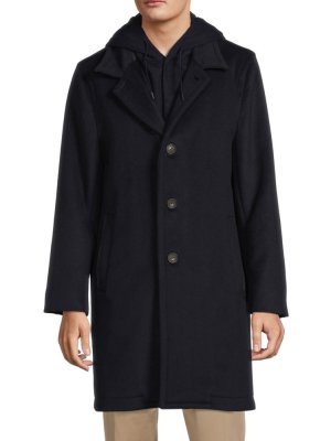 Шерстяное пальто с капюшоном , цвет Coastal Blue Vince