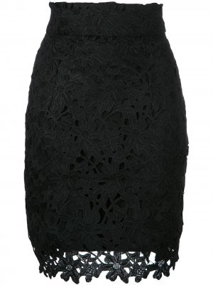 Кружевная мини-юбка Bambah. Цвет: черный