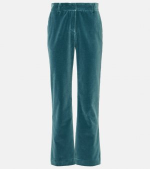 Расклешенные брюки из хлопкового бархата 24/7 La Doublej, синий DoubleJ