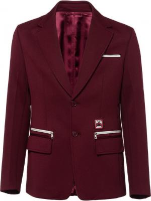 Куртка из технической ткани джерси Prada. Цвет: красный