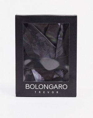 Платок для нагрудного кармана с цветочным принтом -Черный Bolongaro Trevor