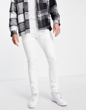 Белые зауженные джинсы HUGO 734-Белый BOSS