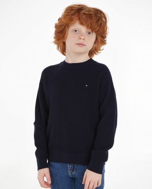 Свитер для мальчика с круглым вырезом и длинными рукавами , синий Tommy Hilfiger