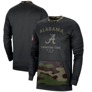 Мужской черный/камуфляжный пуловер Alabama Crimson Tide в стиле милитари свитшот Nike