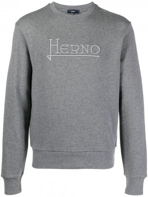 Толстовка с вышитым логотипом Herno. Цвет: серый